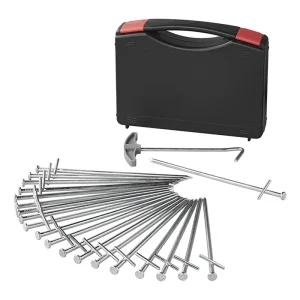 20 Stk. Felsbodenheringe mit Koffer 23cm Metall Heringe – geschweißter Querstift