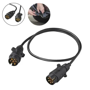 1 – 7m Anhänger Verlängerungskabel 7-polig 2x Stecker PVC Anhängerkabel 7×0,5mm²