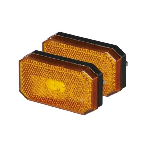 2er Set LED Seitenmarkierungsleuchte 12/24V – Orange, 80×44 mm, wasserdicht